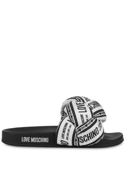 LOVE MOSCHINO: Белые шлёпанцы 