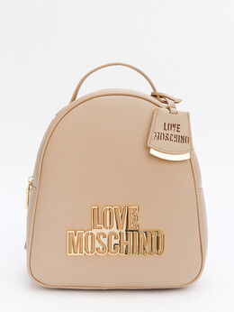 Love Moschino: Бежевая спортивная сумка 