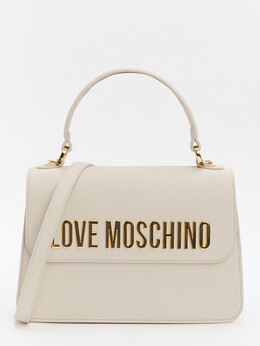 Love Moschino: Бежевая спортивная сумка 