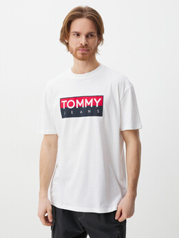 Tommy Jeans: Белая футболка 