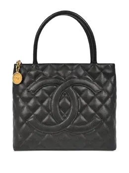 CHANEL Pre-Owned: Чёрная сумка-шоппер 