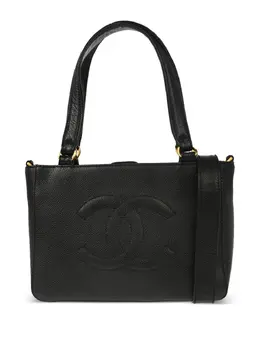 CHANEL Pre-Owned: Чёрная сумка-шоппер 