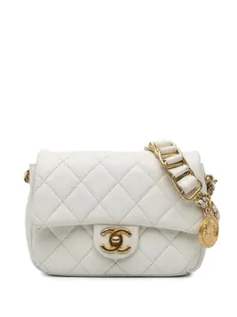 CHANEL Pre-Owned: Белая сумка через плечо 