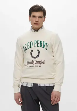 Fred Perry: Белый свитшот 