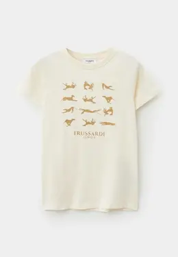 Trussardi Junior: Бежевая футболка 