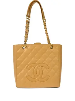 CHANEL Pre-Owned: Бежевая сумка-шоппер 