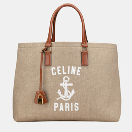 Celine: Коричневая сумка-шоппер 