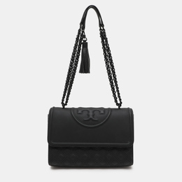 Tory Burch: Чёрная сумка  Fleming