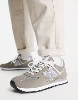 New Balance: Белые кроссовки  574