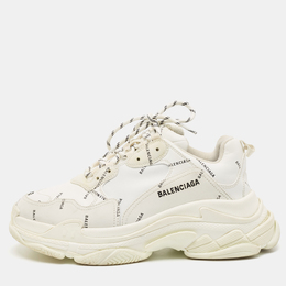 Balenciaga: Белые кроссовки  Triple S
