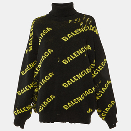 Balenciaga: Чёрный свитер 