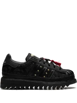 adidas: Чёрные кроссовки  Superstar