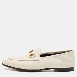 Gucci: Белые лоферы  Horsebit