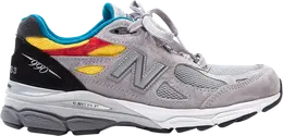New Balance: Серые кроссовки 