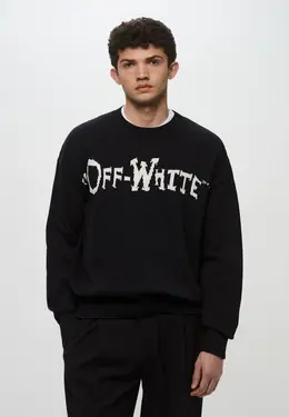 Off-White: Чёрный свитер 