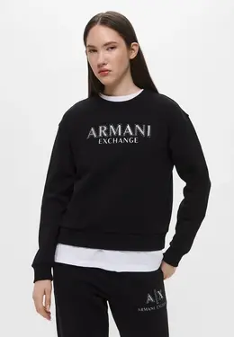 Armani Exchange: Чёрный свитшот 