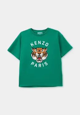 Kenzo: Зелёная футболка 