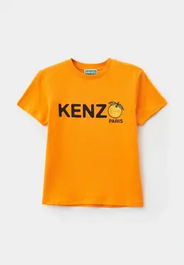 Kenzo: Оранжевая футболка 