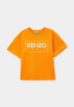 Kenzo: Оранжевая футболка 