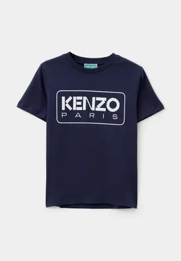 Kenzo: Синяя футболка 