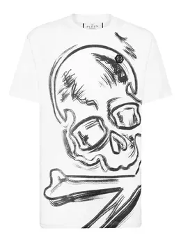 Philipp Plein: Белая футболка  Skull