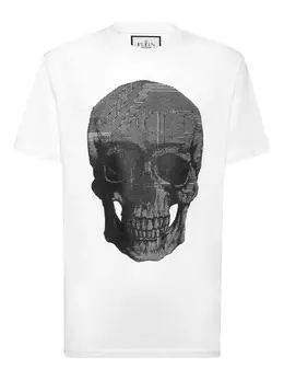 Philipp Plein: Белая футболка  Skull
