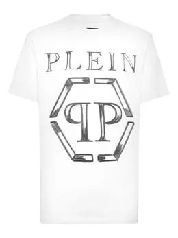 Philipp Plein: Белая футболка  Hexagon