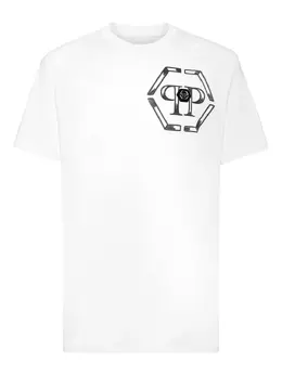 Philipp Plein: Белая футболка  Hexagon