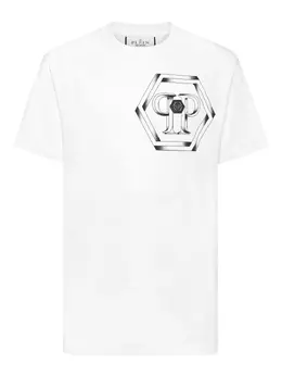 Philipp Plein: Белая футболка  Hexagon