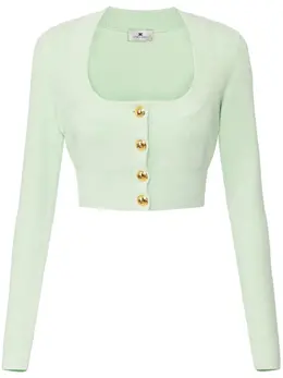 Elisabetta Franchi: Зелёный кардиган 