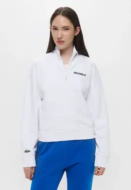 Lacoste: Белая толстовка 