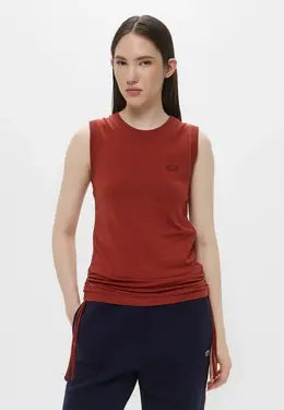 Lacoste: Коричневая майка 