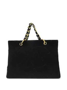 CHANEL Pre-Owned: Чёрная сумка-шоппер 