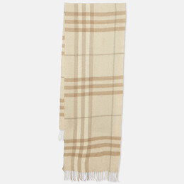 Burberry: Бежевый шарф 