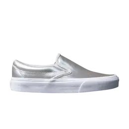 Vans: Серебристые шлёпанцы  Classic Slip On