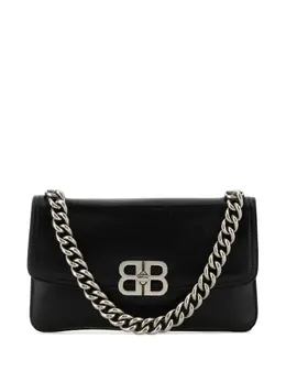 Balenciaga: Чёрная сумка-шоппер  BB
