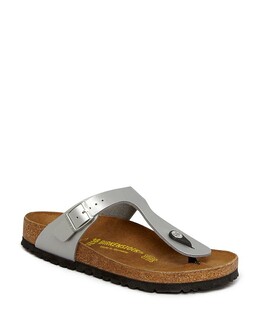 Birkenstock: Серебристые сандалии  Gizeh