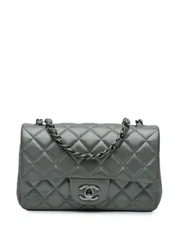 CHANEL Pre-Owned: Серебристая сумка через плечо 