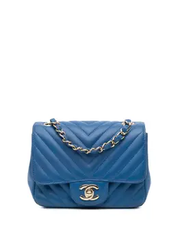 CHANEL Pre-Owned: Голубая сумка через плечо 