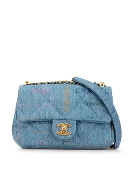CHANEL Pre-Owned: Голубая сумка через плечо 