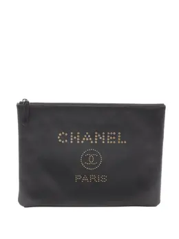 CHANEL Pre-Owned: Чёрный клатч 