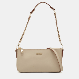 Dkny: Бежевая сумка через плечо 