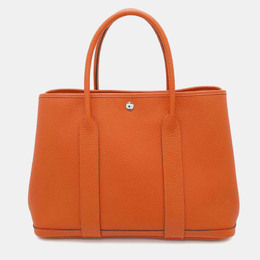 Hermes: Оранжевая сумка-шоппер 
