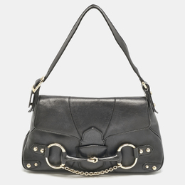 Gucci: Чёрная сумка  Horsebit