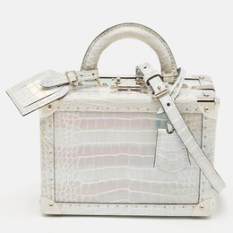 Louis Vuitton: Серебристая сумка 