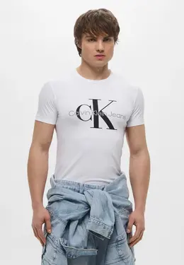 Calvin Klein Jeans: Белая футболка 