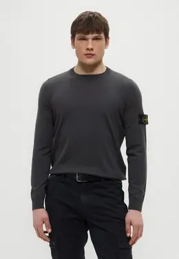 Stone Island: Серый свитер 