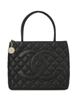 CHANEL Pre-Owned: Чёрная сумка-шоппер 