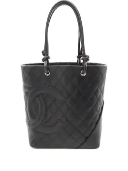 CHANEL Pre-Owned: Чёрная сумка-шоппер 