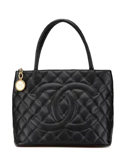 CHANEL Pre-Owned: Чёрная сумка-шоппер 